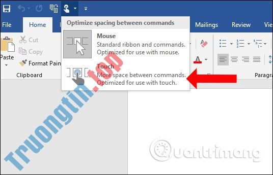 Cách&nbsp;bật,&nbsp;tắt&nbsp;chế&nbsp;độ&nbsp;Touch&nbsp;Mode&nbsp;trên&nbsp;Word