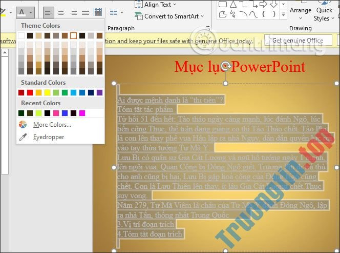 Cách&nbsp;tạo&nbsp;mục&nbsp;lục&nbsp;trong&nbsp;PowerPoint