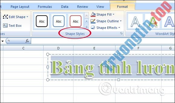 Cách&nbsp;chèn&nbsp;WordArt&nbsp;trong&nbsp;Excel