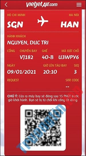 Cách check in online Vietjet trên điện thoại