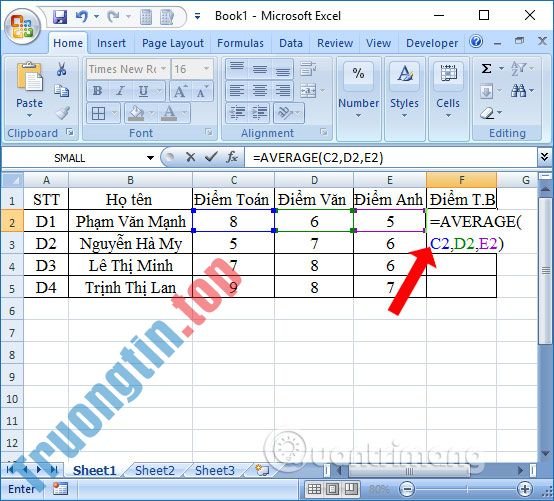 Cách&nbsp;dùng&nbsp;hàm&nbsp;AVERAGE&nbsp;trong&nbsp;Excel