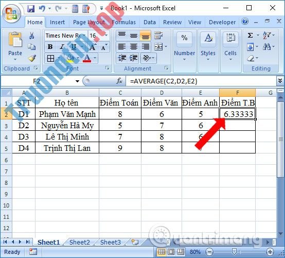 Cách&nbsp;dùng&nbsp;hàm&nbsp;AVERAGE&nbsp;trong&nbsp;Excel