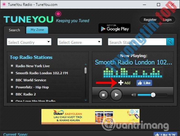 Cách&nbsp;dùng&nbsp;TuneYou&nbsp;nghe&nbsp;radio&nbsp;trực&nbsp;tuyến