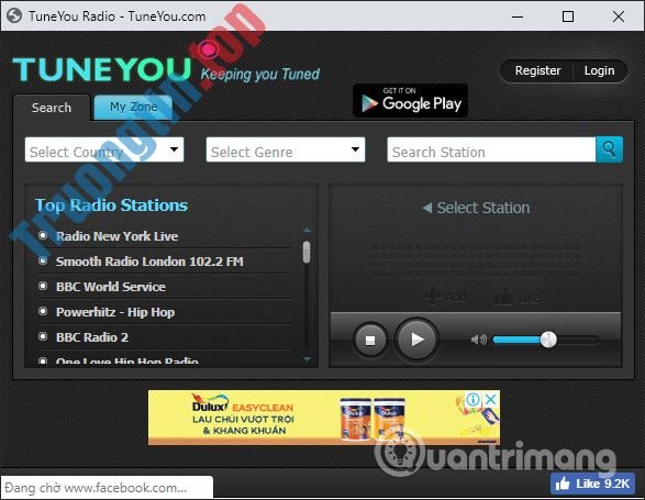 Cách&nbsp;dùng&nbsp;TuneYou&nbsp;nghe&nbsp;radio&nbsp;trực&nbsp;tuyến