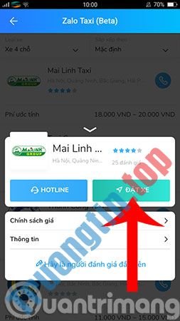 Cách&nbsp;gọi&nbsp;taxi&nbsp;bằng&nbsp;Zalo&nbsp;trên&nbsp;điện&nbsp;thoại