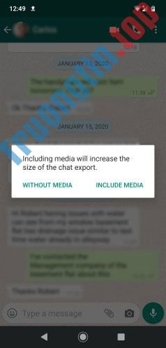 Cách&nbsp;xuất&nbsp;lịch&nbsp;sử&nbsp;trò&nbsp;chuyện&nbsp;WhatsApp&nbsp;sang&nbsp;PC