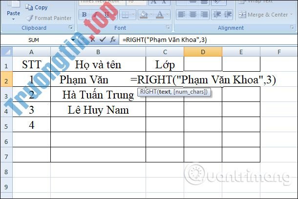 Hàm&nbsp;RIGHT,&nbsp;cách&nbsp;dùng&nbsp;hàm&nbsp;cắt&nbsp;chuỗi&nbsp;ký&nbsp;tự&nbsp;bên&nbsp;phải&nbsp;trong&nbsp;Excel