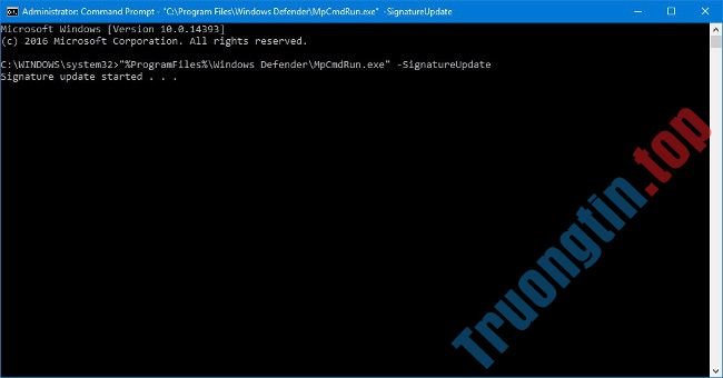 Sử dụng Windows Defender bằng Command Prompt trên Windows 10