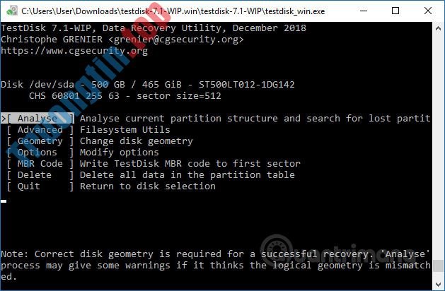 Cách&nbsp;khôi&nbsp;phục&nbsp;phân&nbsp;vùng&nbsp;bị&nbsp;mất&nbsp;bằng&nbsp;TestDisk