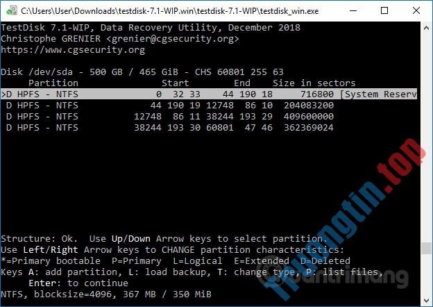 Cách&nbsp;khôi&nbsp;phục&nbsp;phân&nbsp;vùng&nbsp;bị&nbsp;mất&nbsp;bằng&nbsp;TestDisk