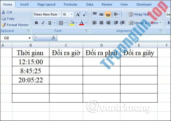 Cách&nbsp;chuyển&nbsp;đổi&nbsp;thời&nbsp;gian&nbsp;trong&nbsp;Excel