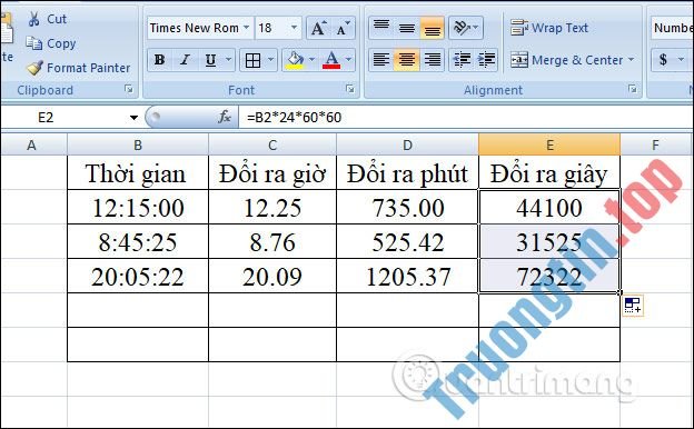Cách&nbsp;chuyển&nbsp;đổi&nbsp;thời&nbsp;gian&nbsp;trong&nbsp;Excel