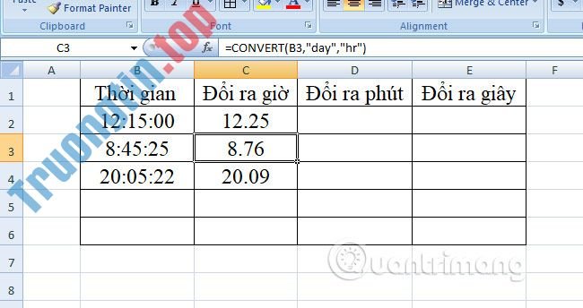 Cách&nbsp;chuyển&nbsp;đổi&nbsp;thời&nbsp;gian&nbsp;trong&nbsp;Excel