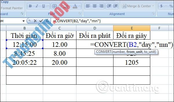 Cách&nbsp;chuyển&nbsp;đổi&nbsp;thời&nbsp;gian&nbsp;trong&nbsp;Excel
