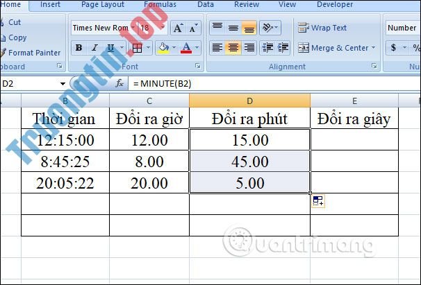 Cách&nbsp;chuyển&nbsp;đổi&nbsp;thời&nbsp;gian&nbsp;trong&nbsp;Excel