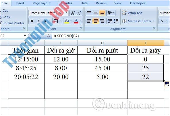 Cách&nbsp;chuyển&nbsp;đổi&nbsp;thời&nbsp;gian&nbsp;trong&nbsp;Excel