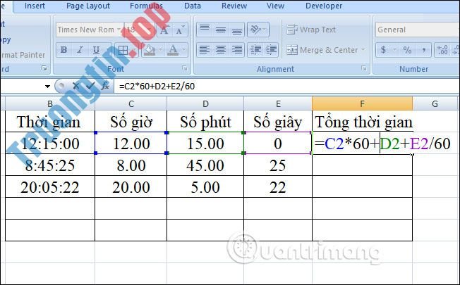 Cách&nbsp;chuyển&nbsp;đổi&nbsp;thời&nbsp;gian&nbsp;trong&nbsp;Excel