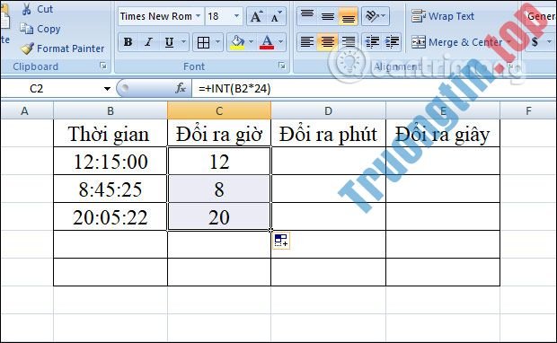 Cách&nbsp;chuyển&nbsp;đổi&nbsp;thời&nbsp;gian&nbsp;trong&nbsp;Excel