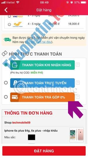 Hướng&nbsp;dẫn&nbsp;mua&nbsp;hàng&nbsp;trả&nbsp;góp&nbsp;0%&nbsp;trên&nbsp;Sendo