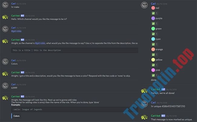 Thiết lập carl bot cơ bản 1 Thiết lập carl bot cơ bản