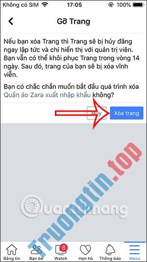 Cách xóa Fanpage Facebook nhanh chóng trên điện thoại, PC