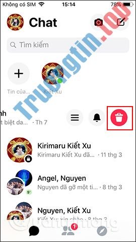 Cách&nbsp;xóa&nbsp;tin&nbsp;nhắn&nbsp;Messenger