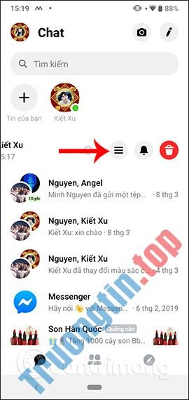 Cách&nbsp;xóa&nbsp;tin&nbsp;nhắn&nbsp;Messenger