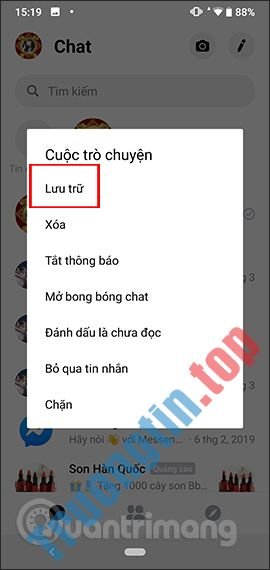 Cách&nbsp;xóa&nbsp;tin&nbsp;nhắn&nbsp;Messenger