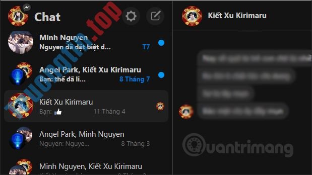 Cách&nbsp;xóa&nbsp;tin&nbsp;nhắn&nbsp;Messenger