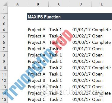 Cách&nbsp;sử&nbsp;dụng&nbsp;hàm MAXIFS&nbsp;trong&nbsp;Excel&nbsp;2016