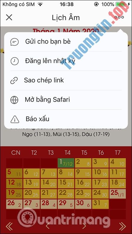 Cách&nbsp;xem&nbsp;lịch&nbsp;âm&nbsp;trên&nbsp;Zalo