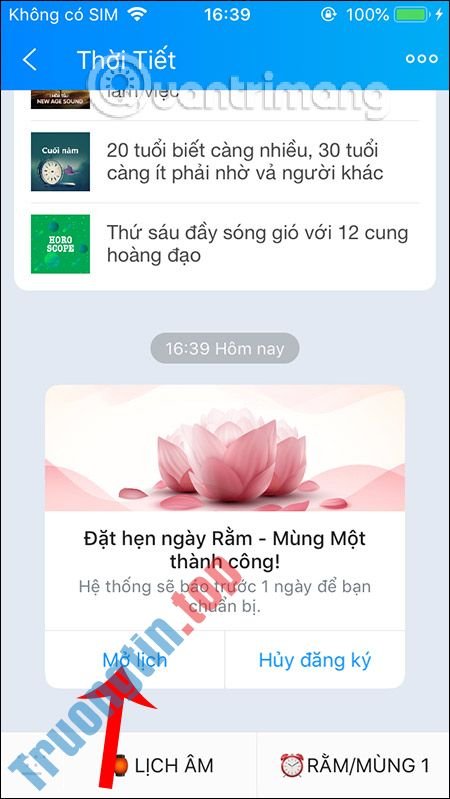 Cách&nbsp;xem&nbsp;lịch&nbsp;âm&nbsp;trên&nbsp;Zalo