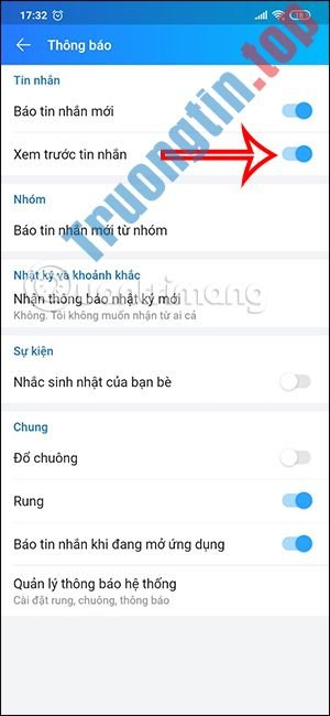 Cách&nbsp;xem&nbsp;trước&nbsp;tin&nbsp;nhắn&nbsp;Zalo