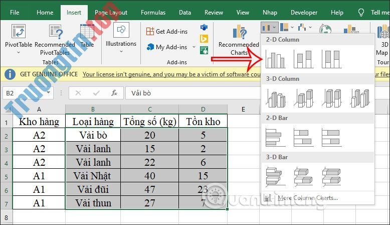 Cách&nbsp;vẽ&nbsp;biểu&nbsp;đồ&nbsp;đường&nbsp;cột&nbsp;trong&nbsp;Excel