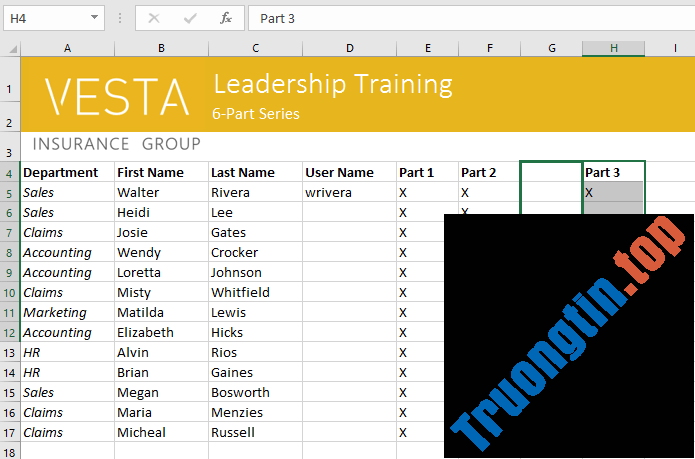 Excel 2019 (Phần 4): Những điều cơ bản về cell 29 Excel 2019 (Phần 4): Những điều cơ bản về cell