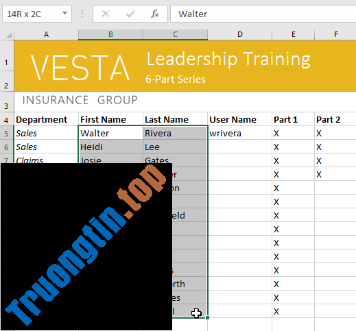 Excel 2019 (Phần 4): Những điều cơ bản về cell 6 Excel 2019 (Phần 4): Những điều cơ bản về cell
