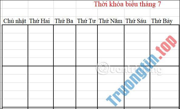 Cách&nbsp;tạo&nbsp;thời&nbsp;khóa&nbsp;biểu&nbsp;trong&nbsp;Excel