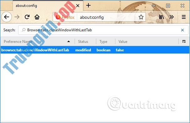Cách tắt tab cuối cùng không thoát Firefox