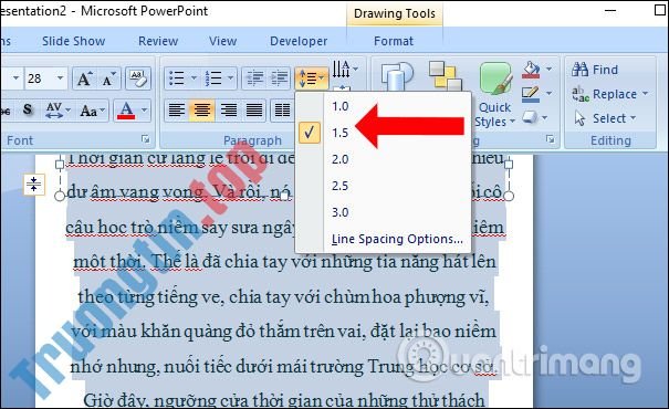 Cách&nbsp;chỉnh&nbsp;khoảng&nbsp;cách&nbsp;dòng&nbsp;trên&nbsp;PowerPoint