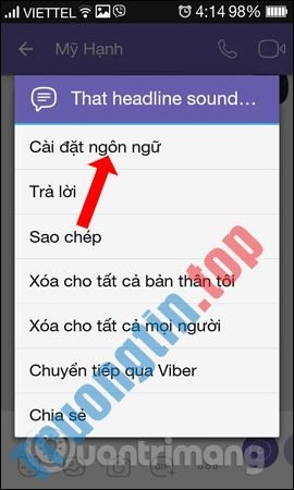 Cách dịch ngôn ngữ trên Viber