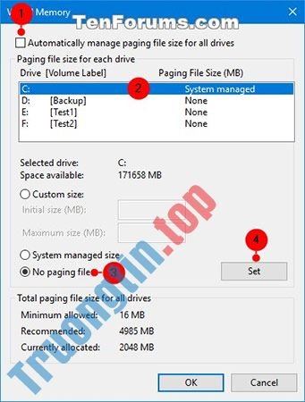 Cách&nbsp;quản&nbsp;lý&nbsp;bộ&nbsp;nhớ&nbsp;ảo&nbsp;Pagefile&nbsp;trong&nbsp;Windows&nbsp;10