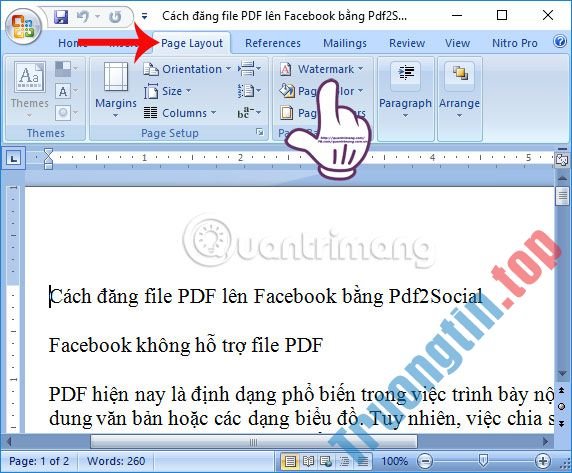 Cách&nbsp;chèn,&nbsp;xóa&nbsp;bỏ&nbsp;watermark&nbsp;trong&nbsp;tài&nbsp;liệu&nbsp;Word