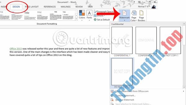 Cách&nbsp;chèn,&nbsp;xóa&nbsp;bỏ&nbsp;watermark&nbsp;trong&nbsp;tài&nbsp;liệu&nbsp;Word
