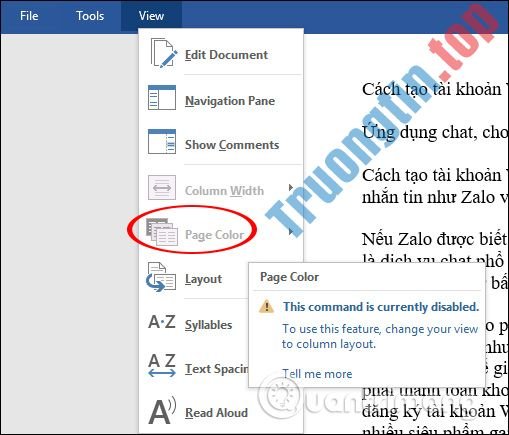 Cách&nbsp;mở&nbsp;văn&nbsp;bản&nbsp;Word&nbsp;nền&nbsp;đen