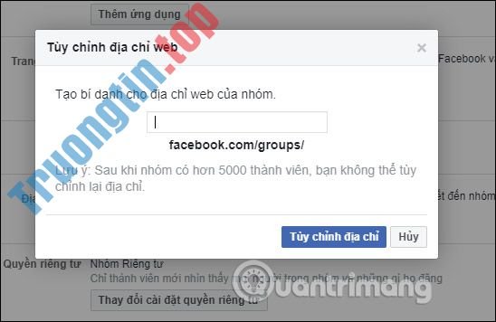 Cách thay đổi link group Facebook