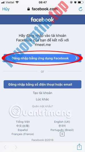 Những&nbsp;cách&nbsp;đăng&nbsp;nhập&nbsp;trên&nbsp;YmeetMe