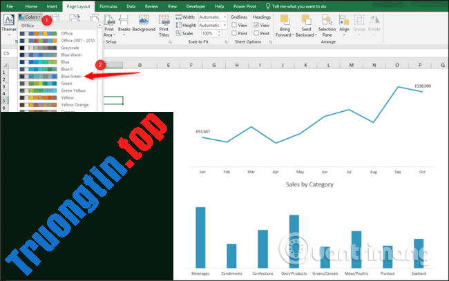 Cách&nbsp;sử&nbsp;dụng&nbsp;theme&nbsp;trong&nbsp;Excel