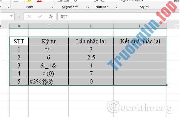 Cách&nbsp;sử&nbsp;dụng&nbsp;hàm&nbsp;REPT&nbsp;trên&nbsp;Excel