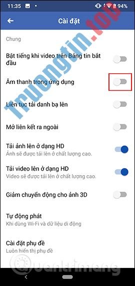 Cách&nbsp;tắt&nbsp;âm&nbsp;thanh&nbsp;ứng&nbsp;dụng&nbsp;Facebook