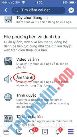 Cách&nbsp;tắt&nbsp;âm&nbsp;thanh&nbsp;ứng&nbsp;dụng&nbsp;Facebook